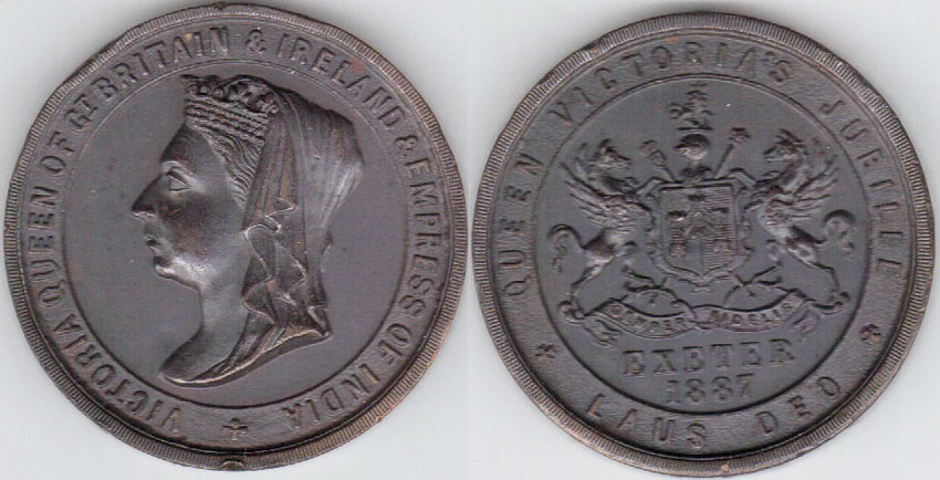 1887 Great Britain Exeter Victoria Jubilee Medallion K000133